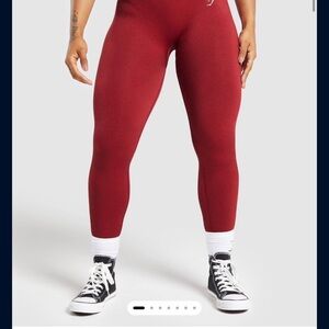 Red High-Waisted Leggings